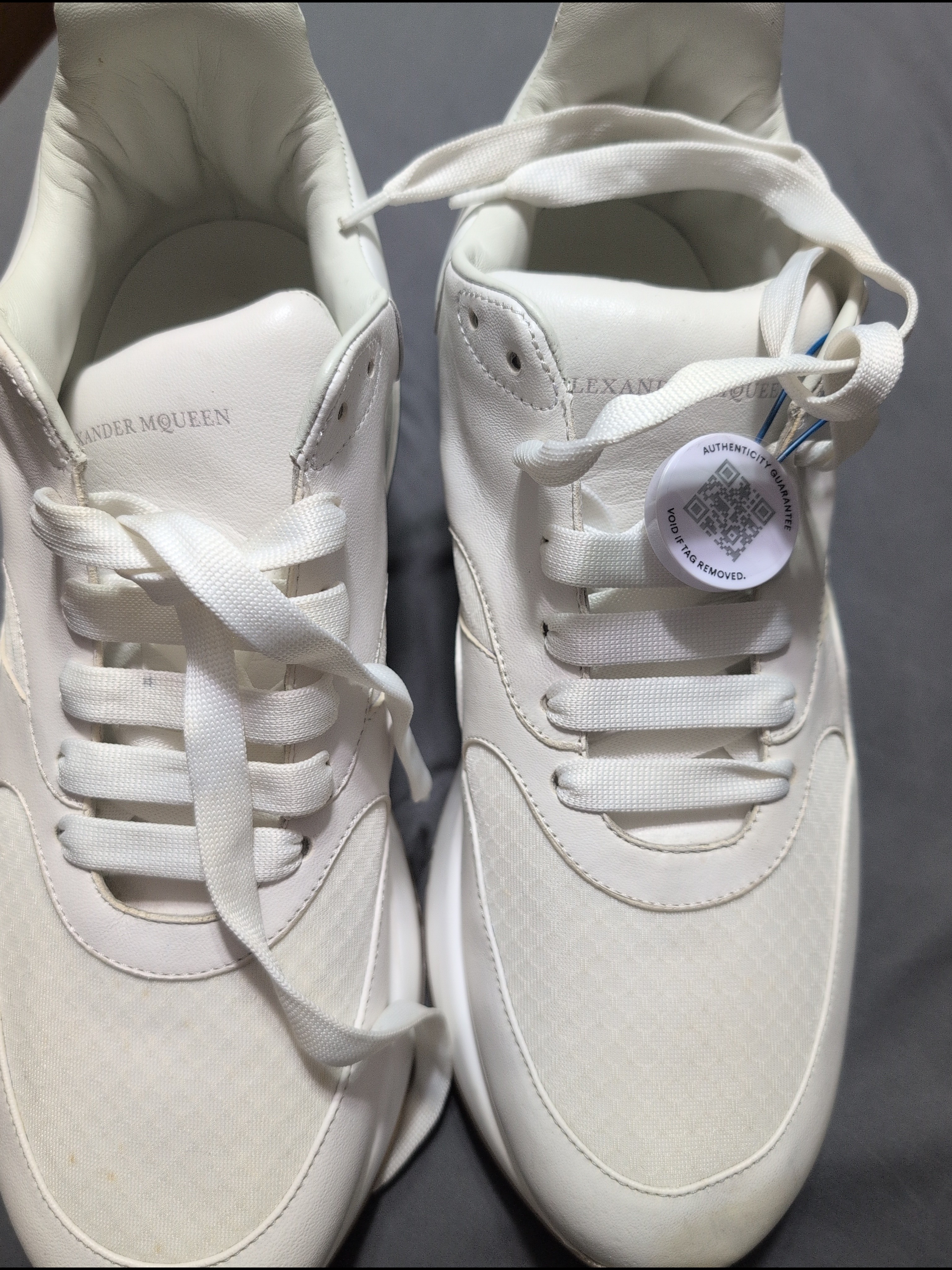 Authentic Alexander Mcqueen White Leather Sneakers